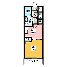 willDo太閤通 1DKの間取図画像
