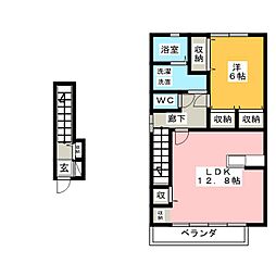 グランゼンドステラ 1LDKの間取図画像