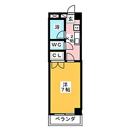 シーズンコート岩塚西 1Kの間取図画像