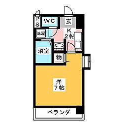 マ・メゾン・プルミエ 1Kの間取図画像