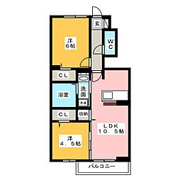 スマイルコート 2LDKの間取図画像