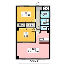 エクセレントガーデン60 2LDKの間取図画像