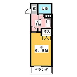 ホープメイワ 1Kの間取図画像