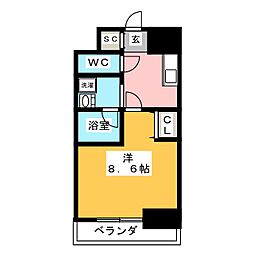 ベルルージュ中村公園 1Kの間取図画像