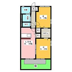 オプティム 2LDKの間取図画像