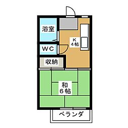 タウニー寿 1Kの間取図画像