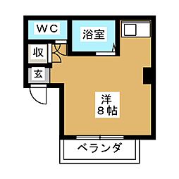 エクレール清峰 ワンルームの間取図画像