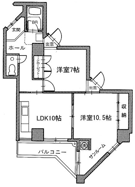 ＳＳ－23 ｜愛知県名古屋市西区新道１丁目(賃貸マンション2DK・5階・50.00㎡)の写真 その2