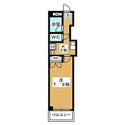 Amity城西 1Kの間取図画像