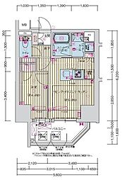 プレサンス丸の内サージュ 9階1LDKの間取り