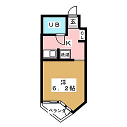 ＣＡＳＡ浄心 2階ワンルームの間取り