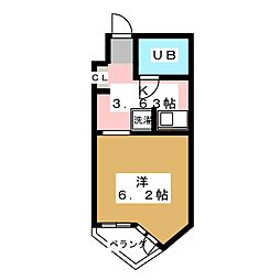 ＣＡＳＡ浄心 4階ワンルームの間取り