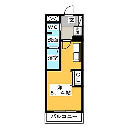 ＭａｒｉａＲｏｓｓｏ天神山 3階ワンルームの間取り