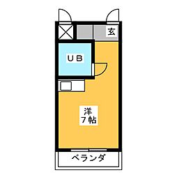 ハートイン城北町 ワンルームの間取図画像
