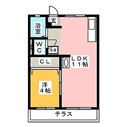 サロンハイツ 1LDKの間取図画像