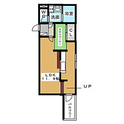 レイディエンス丸の内 ワンルームの間取図画像