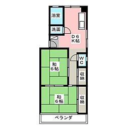 ビラ山内 2DKの間取図画像