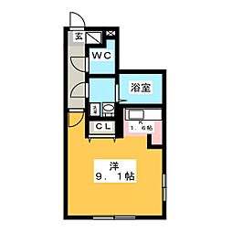 LUORE浄心 ワンルームの間取図画像