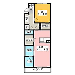 マストテラス菊井 1LDKの間取図画像