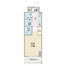 プレイズシード浅間町 1Kの間取図画像