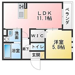 仮)ユアメゾン花の木 1LDKの間取図画像