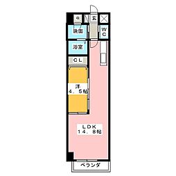 アルバグランデ名護屋 1LDKの間取図画像