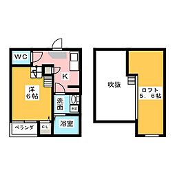 ブランドハウス城西1 1Kの間取図画像