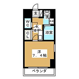 ハイツ上更 1Kの間取図画像