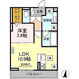 エクラノーブル 1LDKの間取図画像