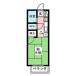 メゾンすぎ山 1Kの間取図画像