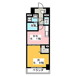 プレスティ則武 1DKの間取図画像