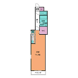 リッツハウス ワンルームの間取図画像