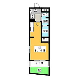 マリアロッソ天神山 ワンルームの間取図画像