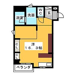ブローバルコート名西 ワンルームの間取図画像