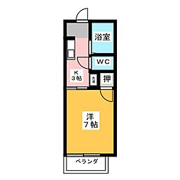 パル枇杷島B棟 1Kの間取図画像