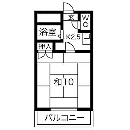 メゾネットときわ 1Kの間取図画像