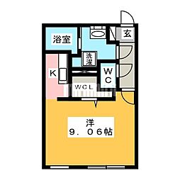Branche浄心 ワンルームの間取図画像