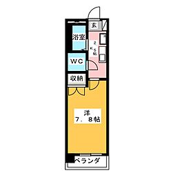バードYMハイツ 1Kの間取図画像
