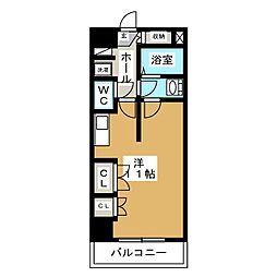 CROESUSRESIDENCE枇杷島 ワンルームの間取図画像