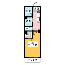 マストテラス菊井 1Kの間取図画像