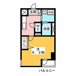 ArtizA浅間町 1Kの間取図画像