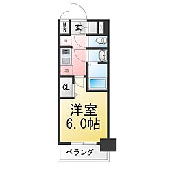 CREST TAPP浅間町 1Kの間取図画像