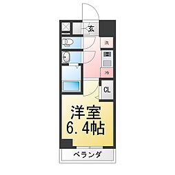 CREST TAPP浅間町 1Kの間取図画像