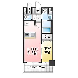 CREST TAPP浅間町 1LDKの間取図画像