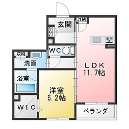 Lucia貝田 1LDKの間取図画像