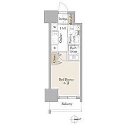 ルネフラッツ庄内通駅前 1Kの間取図画像