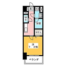 ルディアマン 1Kの間取図画像