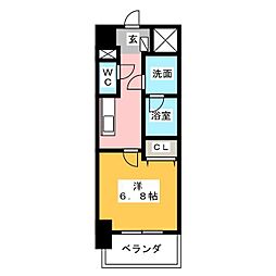 ルディアマン 1Kの間取図画像