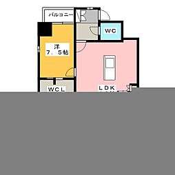 コモレビスクエア名駅北 2LDKの間取図画像