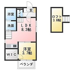 ハーモニーテラス天塚町2 1LDKの間取図画像